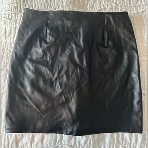 Black leather skirt